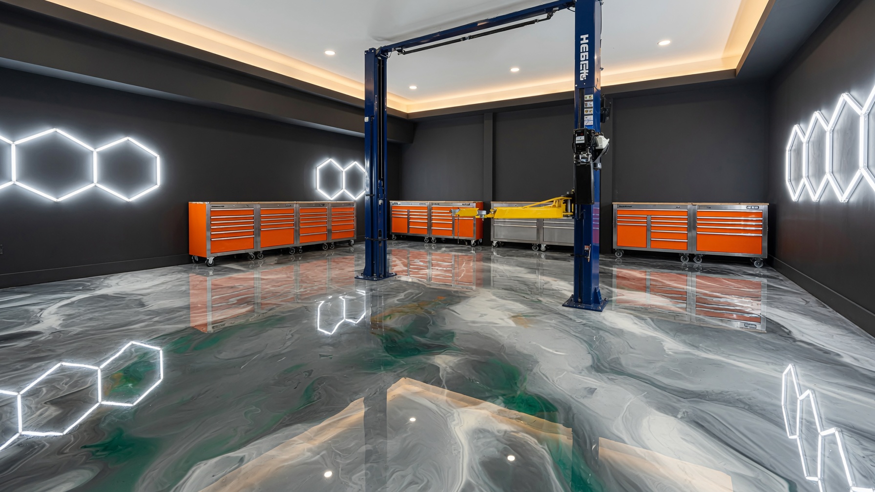 After — finished metallic resin floor